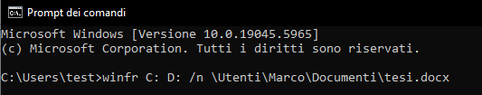 recuperare un file cancellato