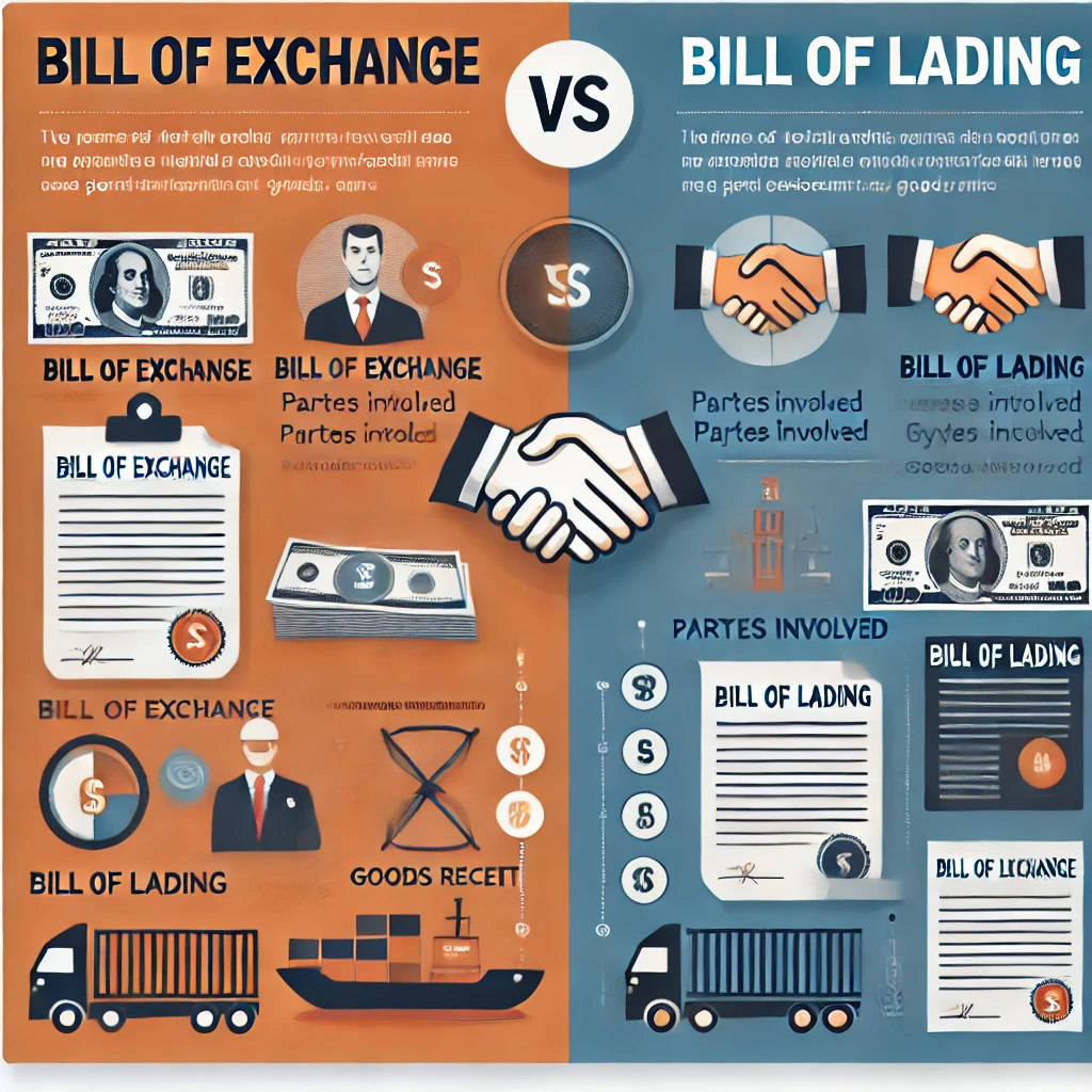 difference between bill of exchange and bill of lading