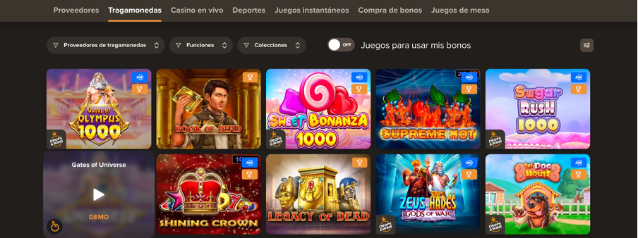 Página de inicio de SOL Casino