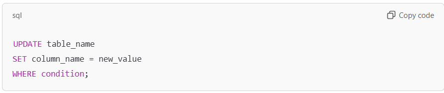 SQL syntax for updating rows conditionally.