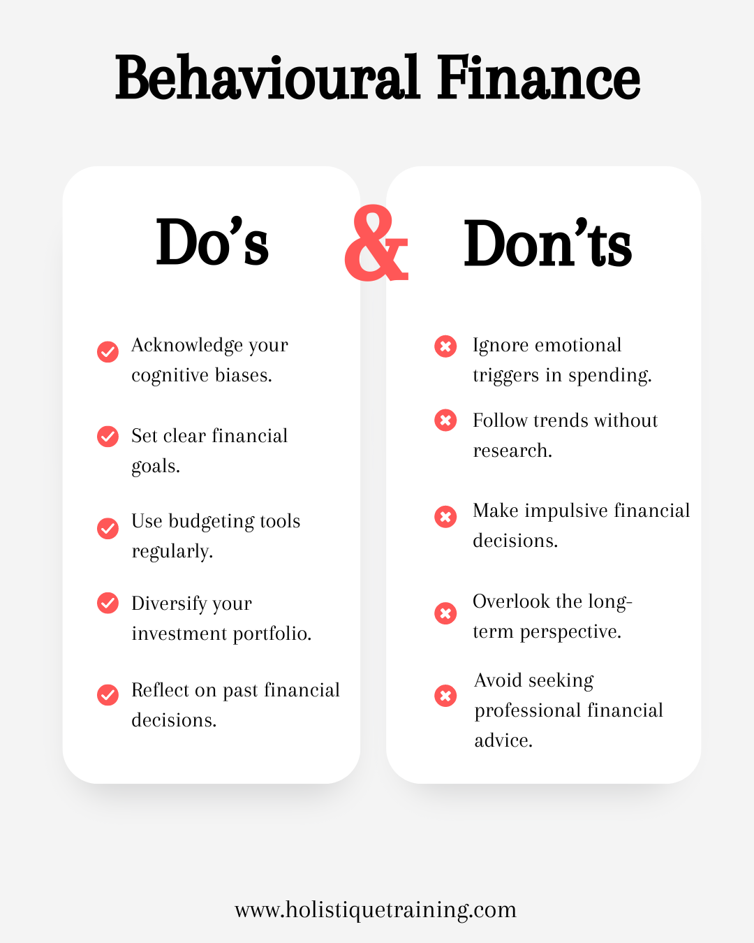 Do's & Don'ts of Behavioural Finance