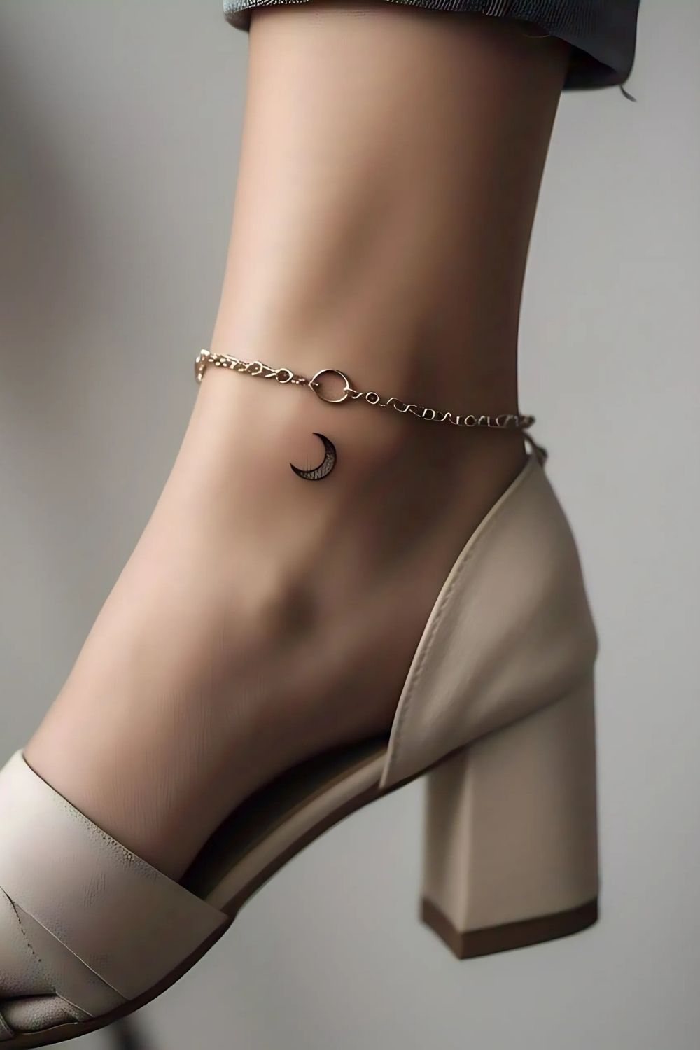Moon Ankle Tattoo