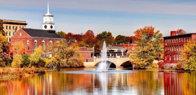 View of river and Fall in New Hampshire