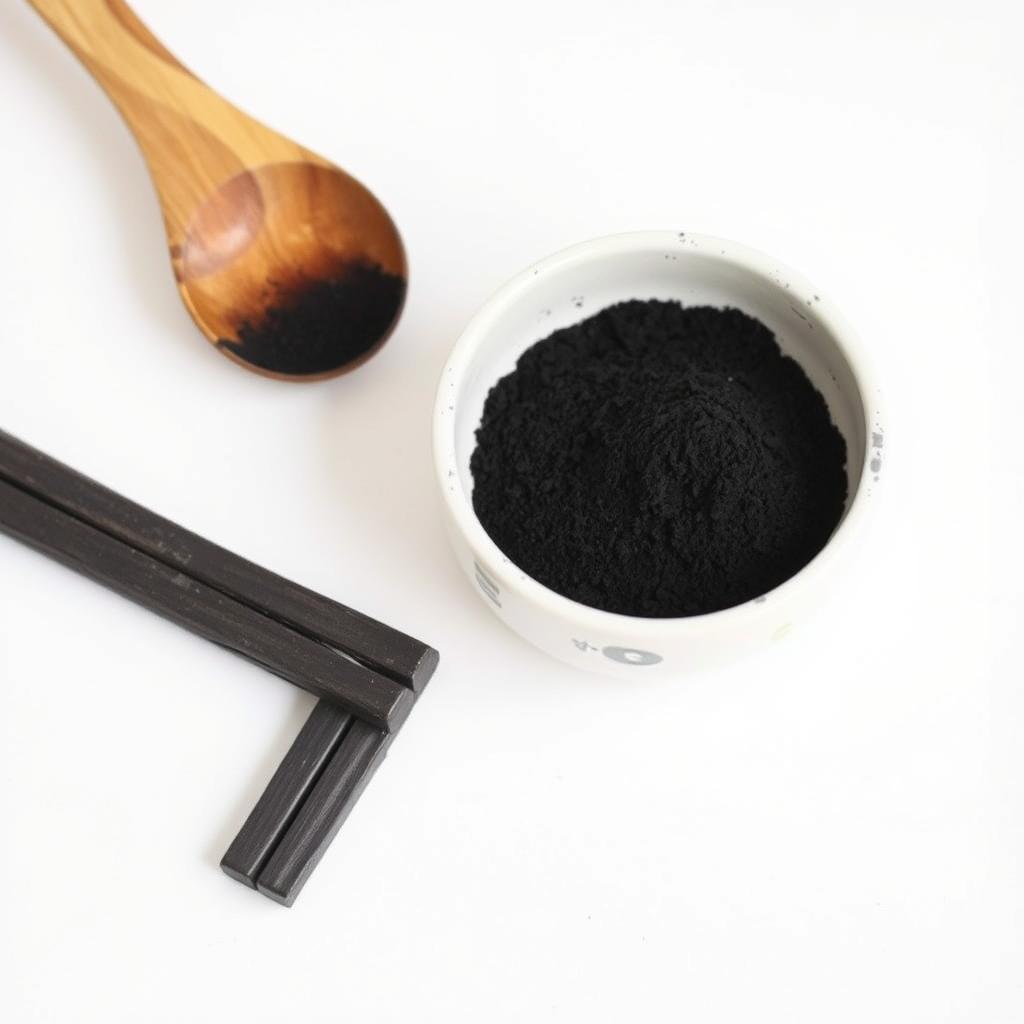 Activated charcoal powder and mask