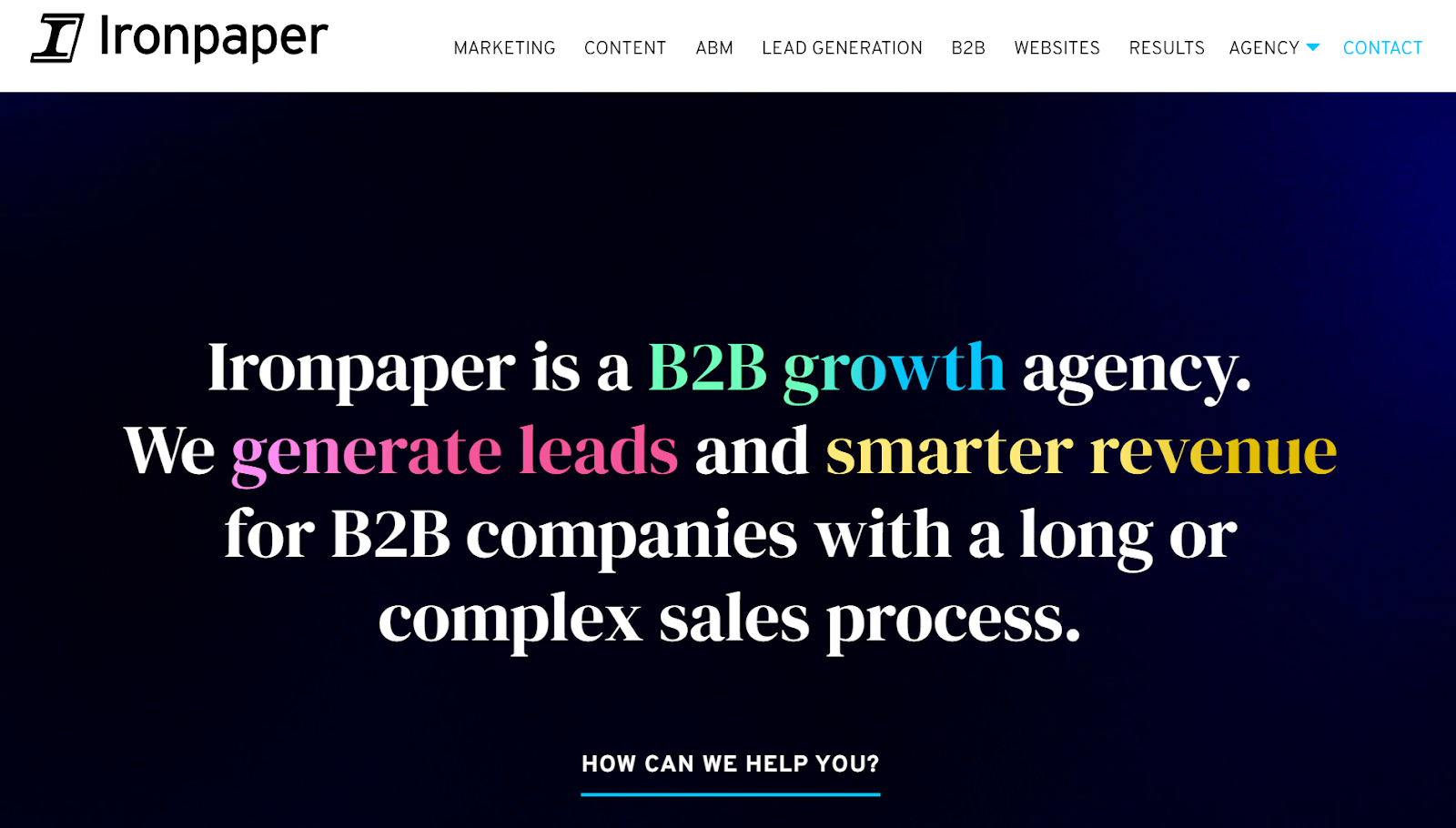 Ironpaper website screenshot.