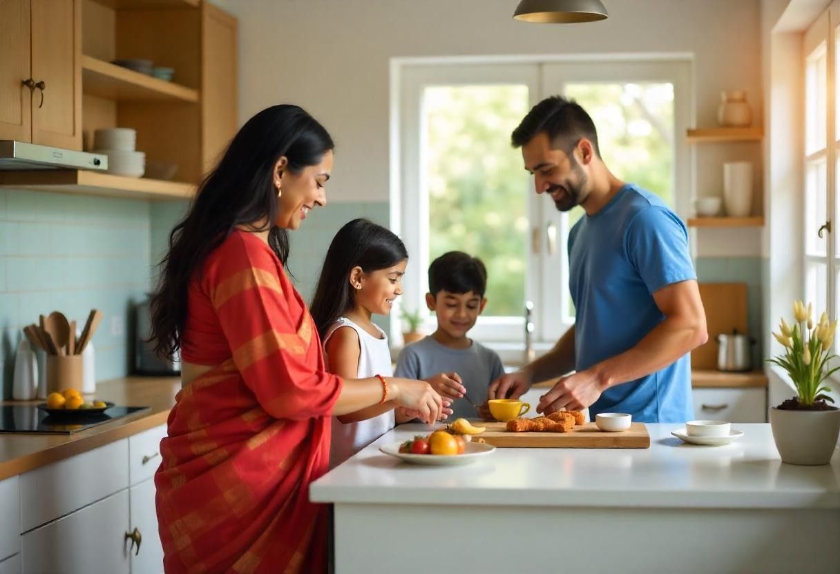 Happy Bengaluru family enjoying their new Elegante Interiors modular kitchen transformation