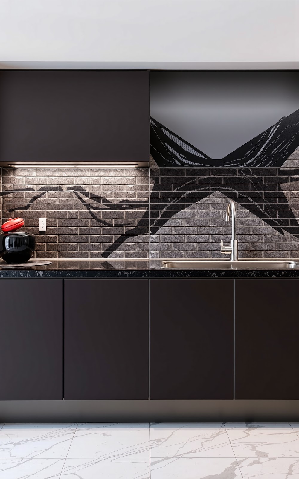 Bold kitchen backsplash design