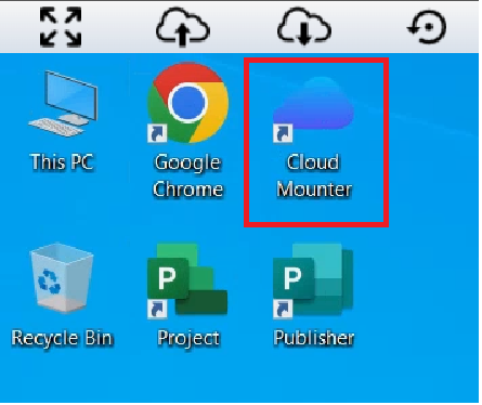 This image shows where you can find the Cloud Mounter on the UD Remote Lab.