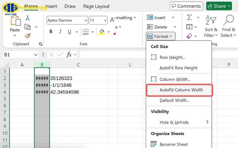 Cách khắc phục lỗi #### trong Excel theo từng trường hợp