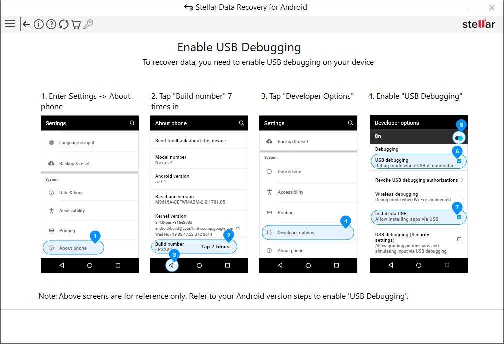 Connect your Android device to the computer using a USB cable