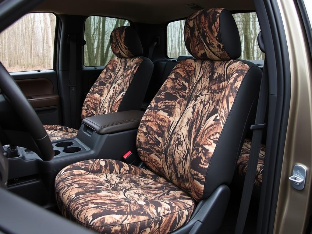 Camouflage pattern custom car seat covers for outdoor enthusiasts