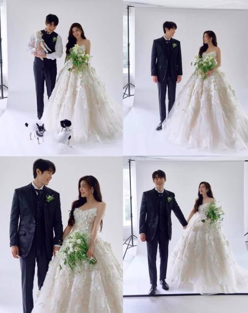 This contain an image of K-pop sensation Ailee and Singles Inferno star Choi Si Hun 
Their wedding pictorial .