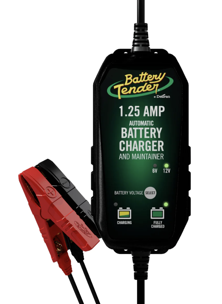 The Battery Tender Plus 1.25 AMP Selectable 12V/6V Battery Charger and Maintainer