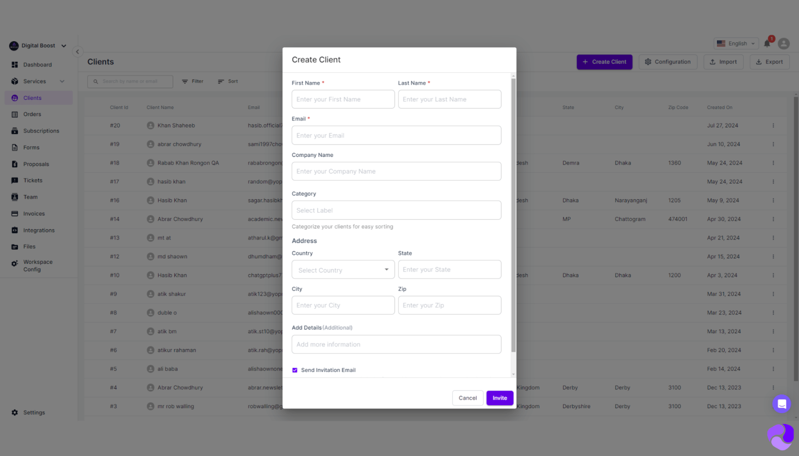 Agency Handy Client Onboarding