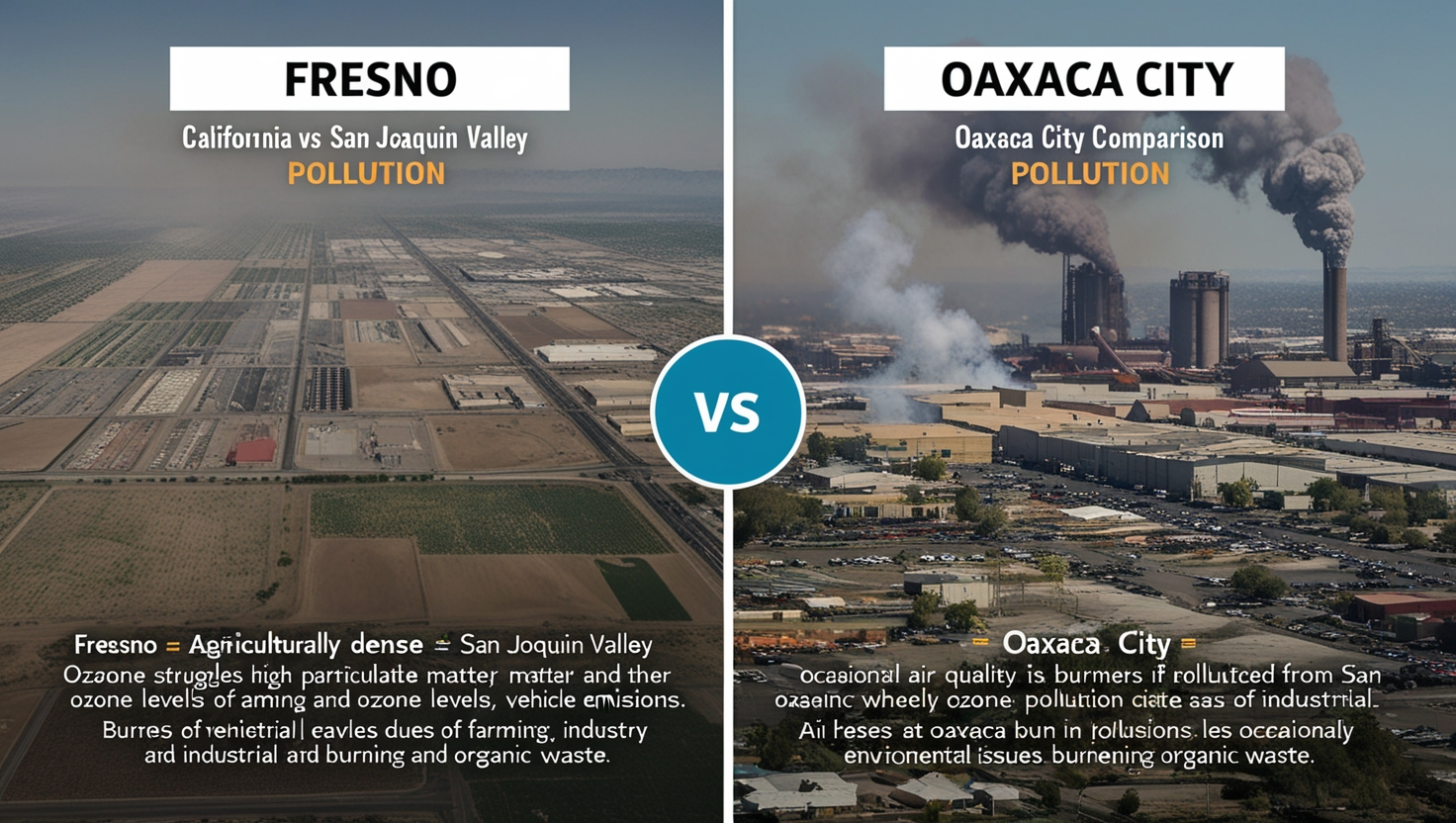 Fresno VS Oaxaca City Comparison Pollution