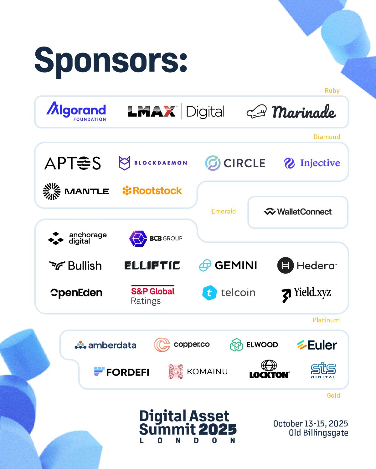 Amberdata Gold Sponsor - digital asset summit 2025 London