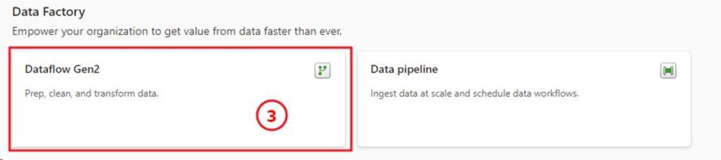 create data factory in fabric method 2