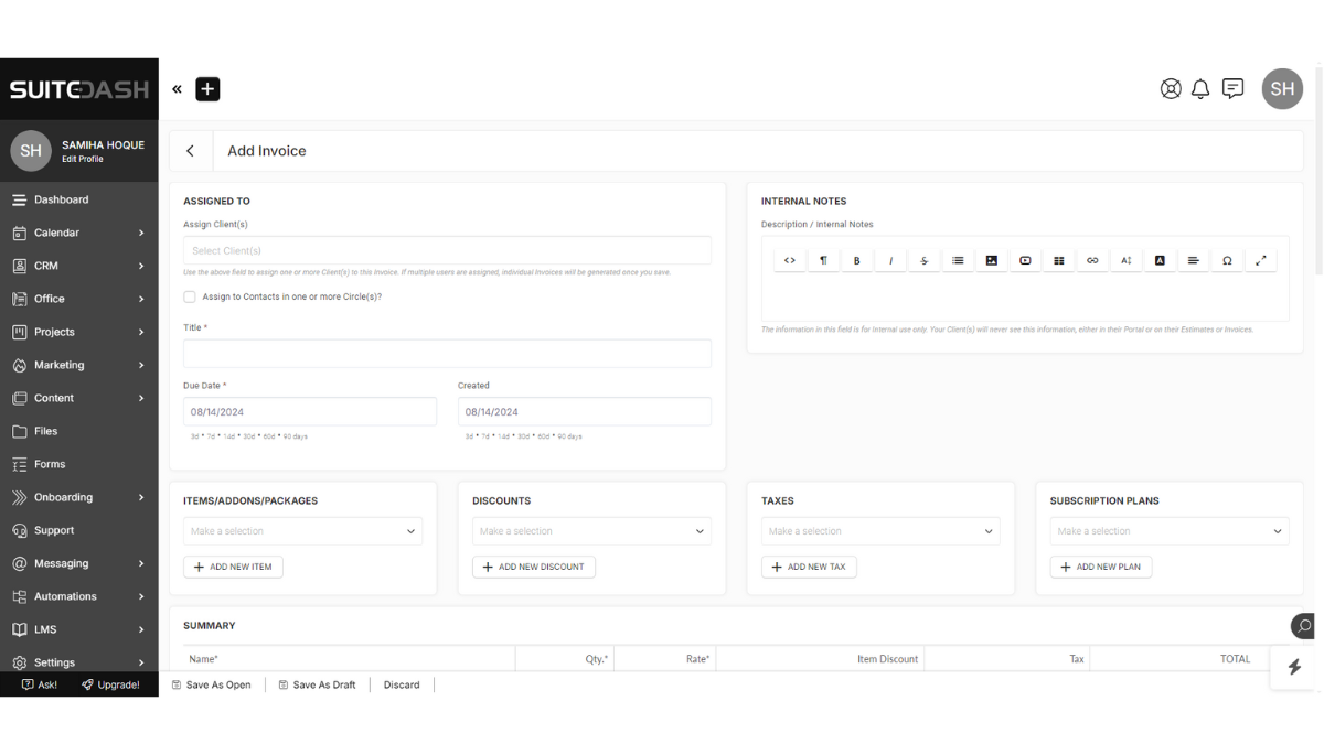 Set Up Invoicing and Payment Processing