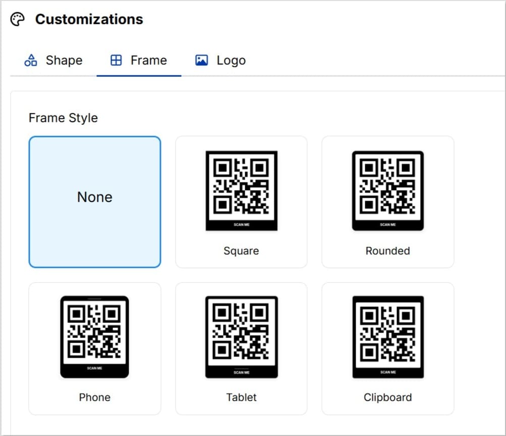 Customize your QR code frame