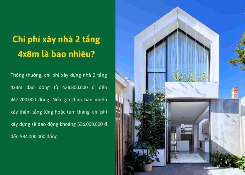 Chi phí xây nhà 2 tầng 4x8m là bao nhiêu Xây dựng Nhất Tín