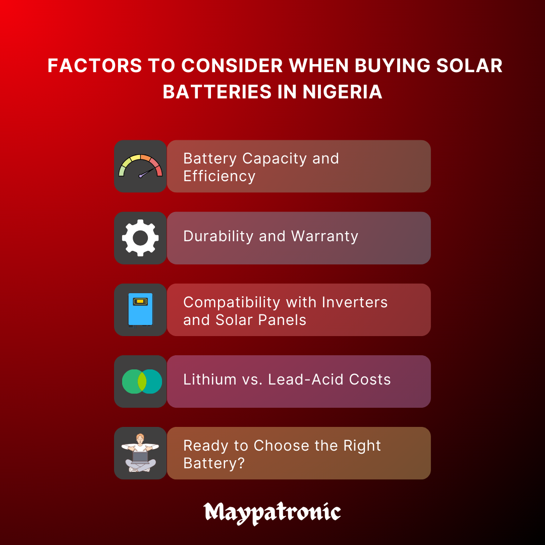 Factors to Consider When Buying Solar Batteries in Nigeria