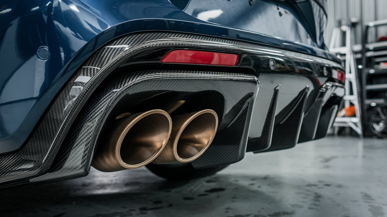 Dual Exhaust Tip Y Style Carbon Fiber Car