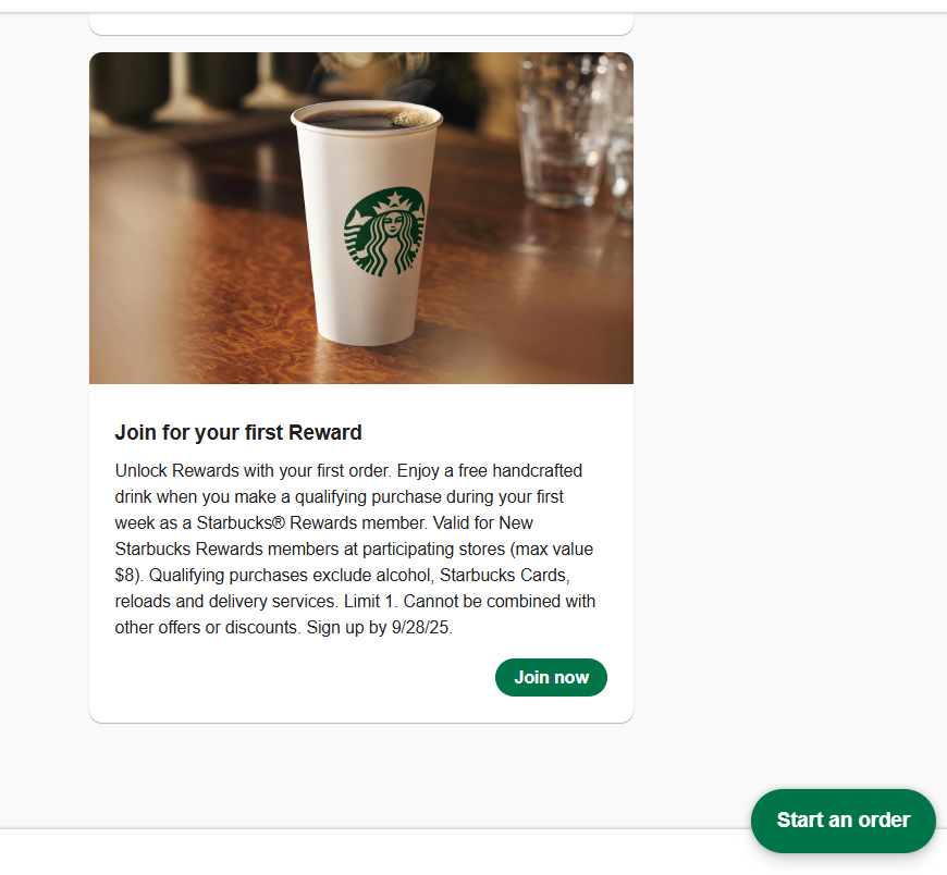 Starbucks app rewards