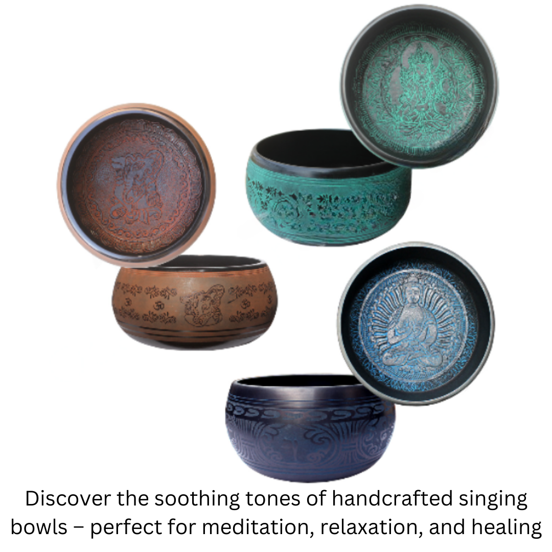 Discover the soothing tones of handcrafted singing bowls – perfect for meditation, relaxation, and healing