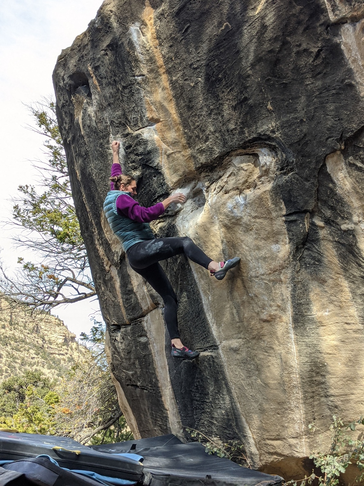 Alexa climbing at Joe’s Valley Utah.