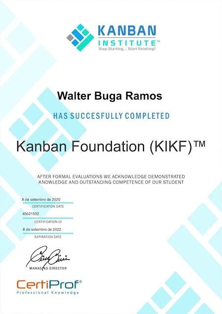 Certificado Buga - Kanban