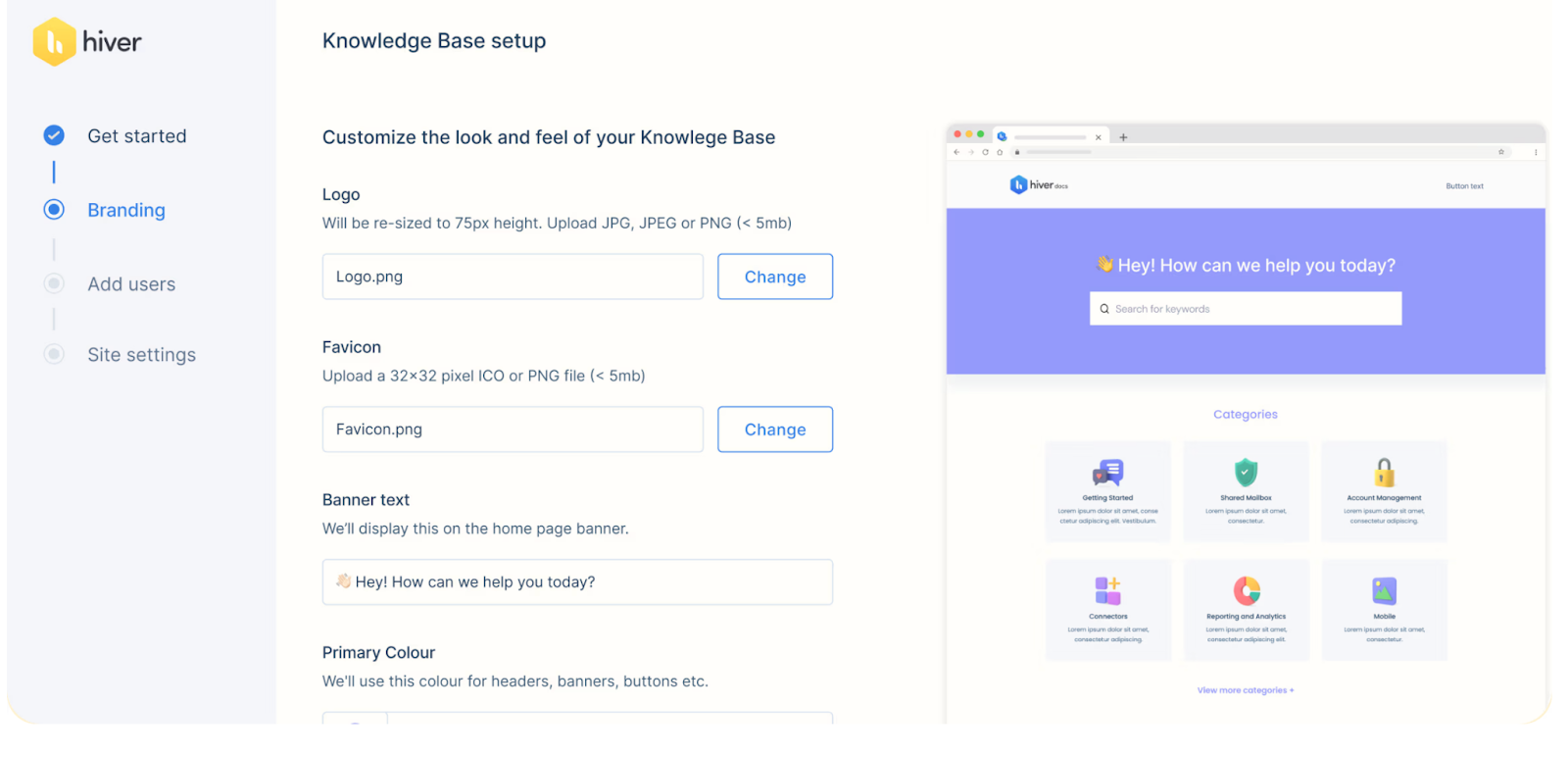 Hiver's Customizable knowledge base to empower your customers