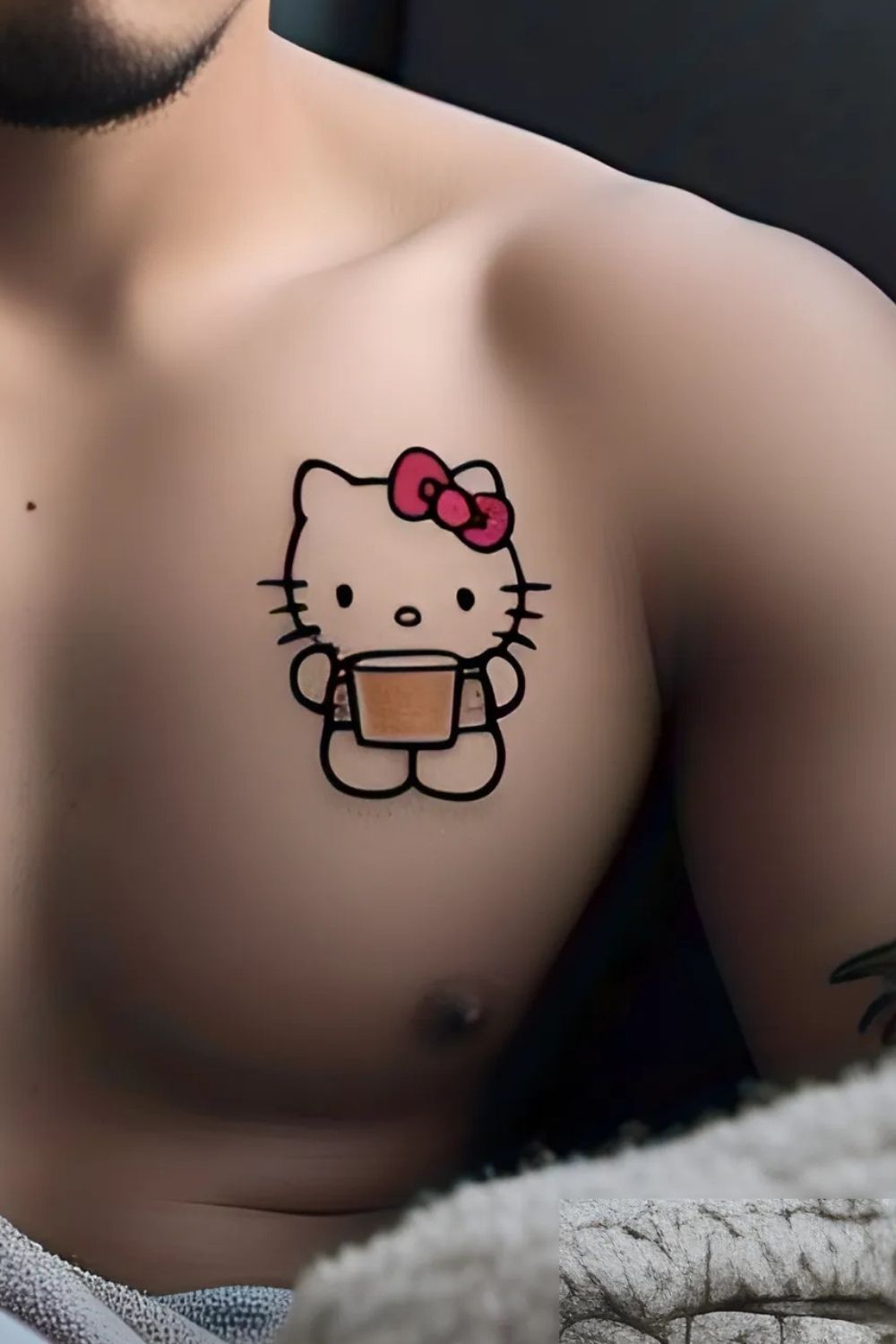 Cozy Hello Kitty with Coffee Tattoo