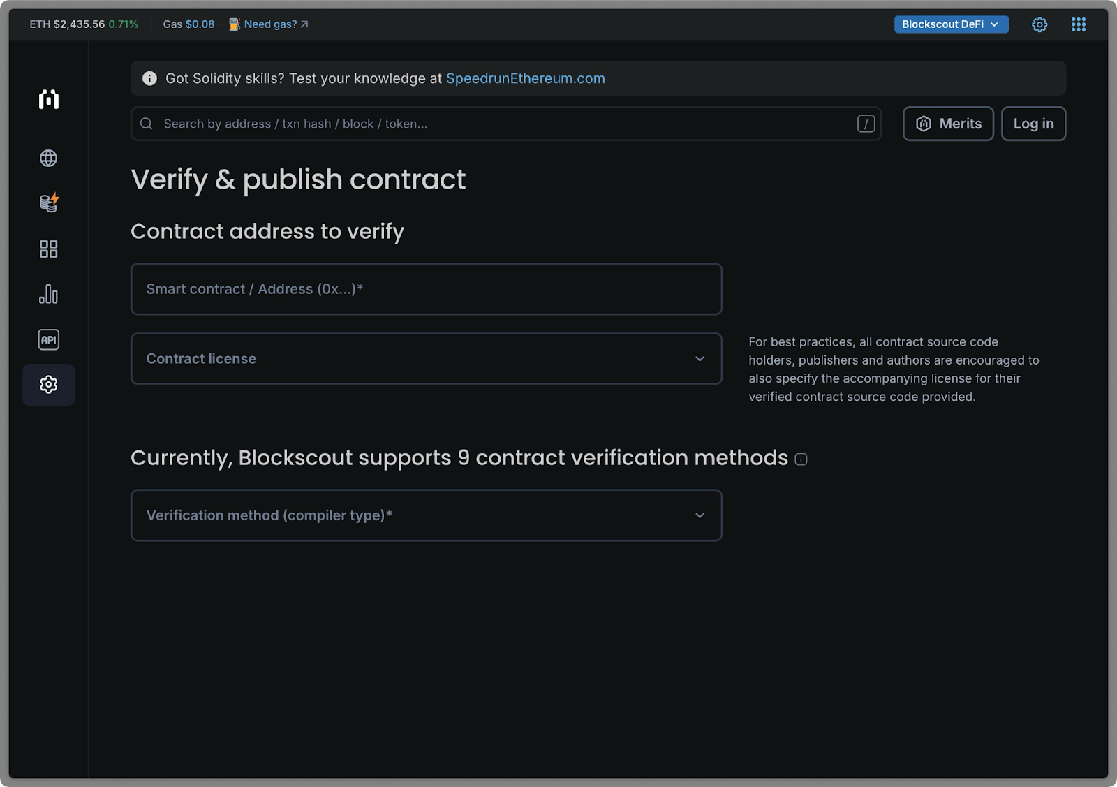 smart contracts verify publish block explorers open source