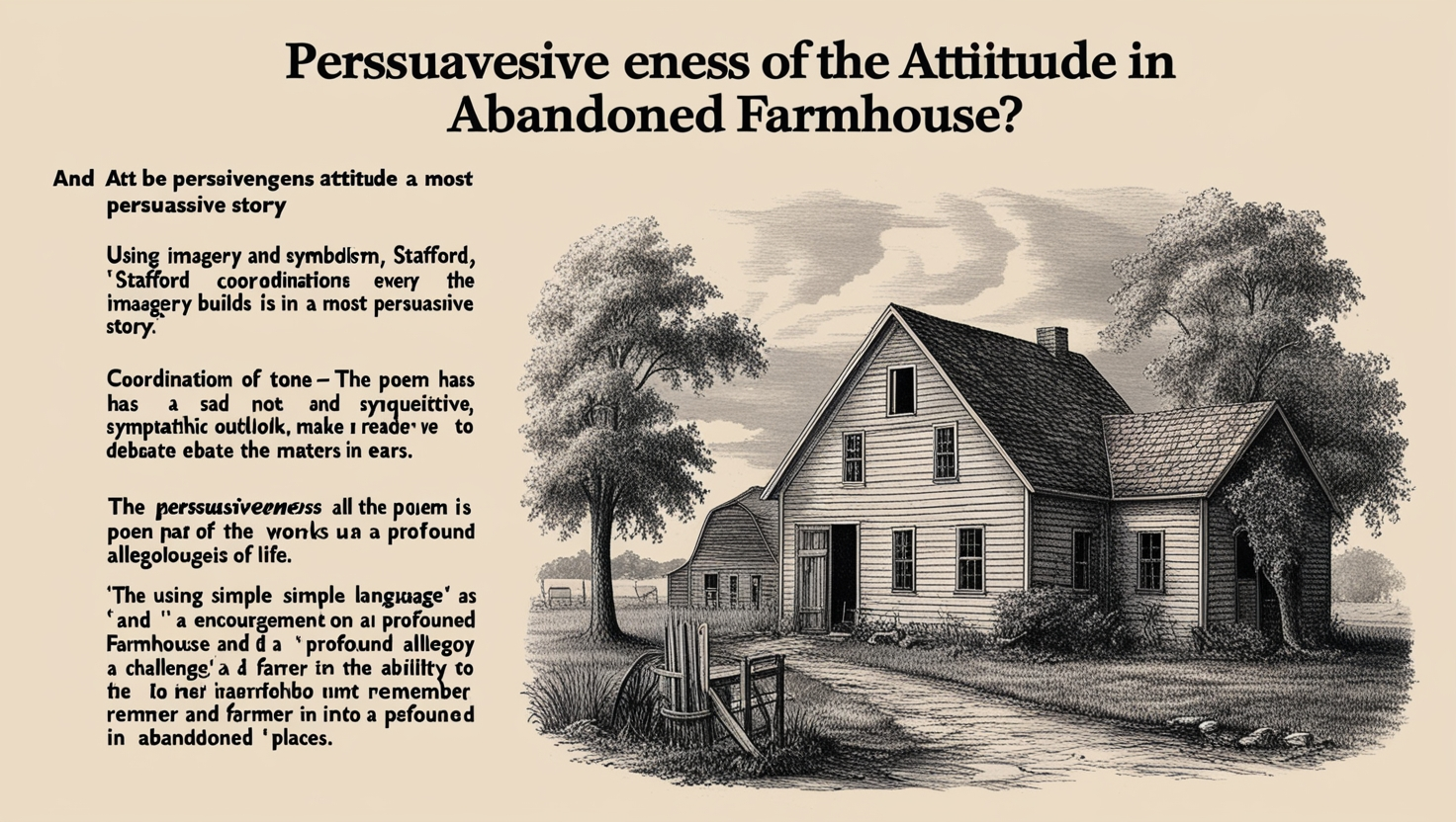 How Persuasive is the Attitude in Abandoned Farmhouse
