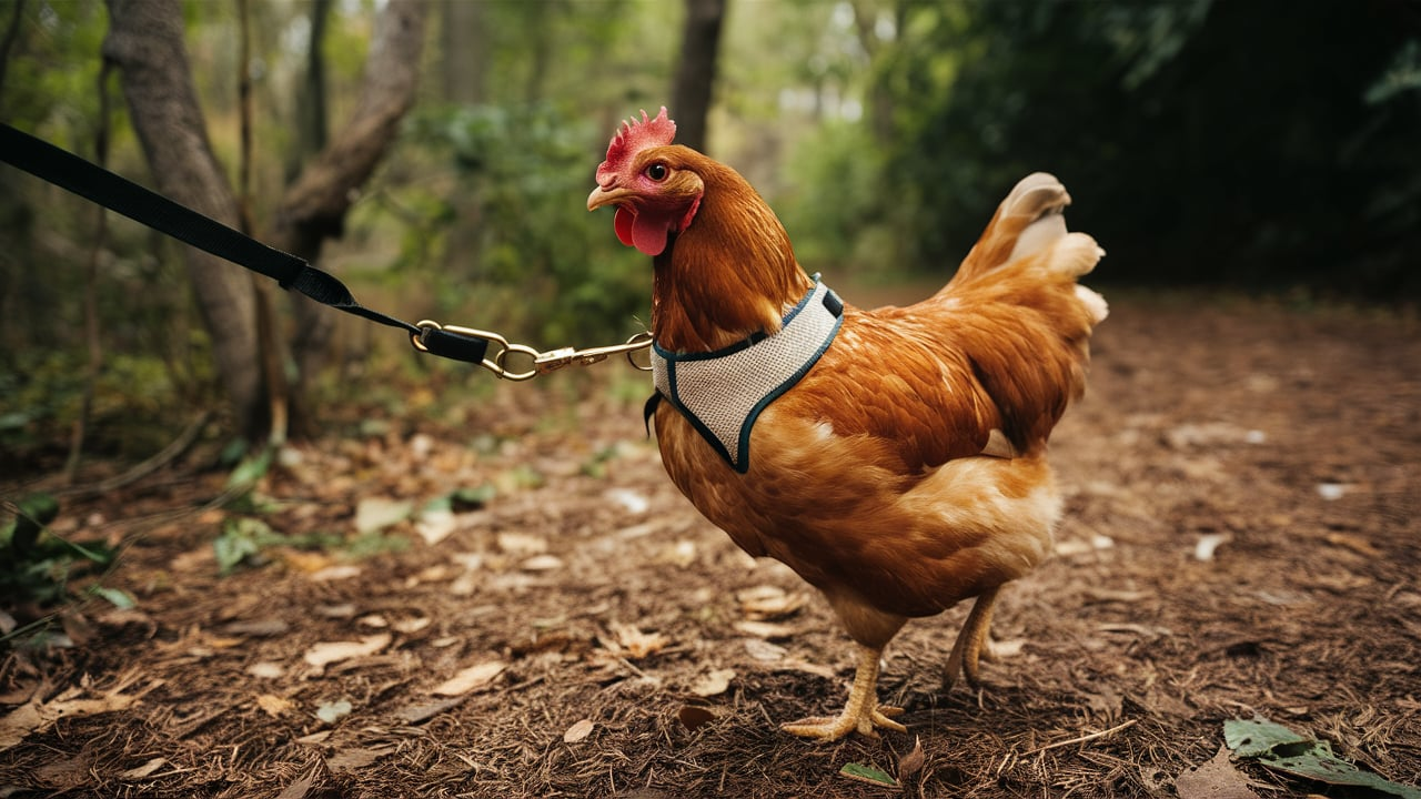 H Style Cat Harness on Chicken