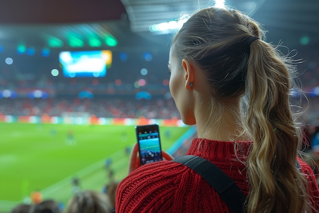 Soccer fans cheering their team