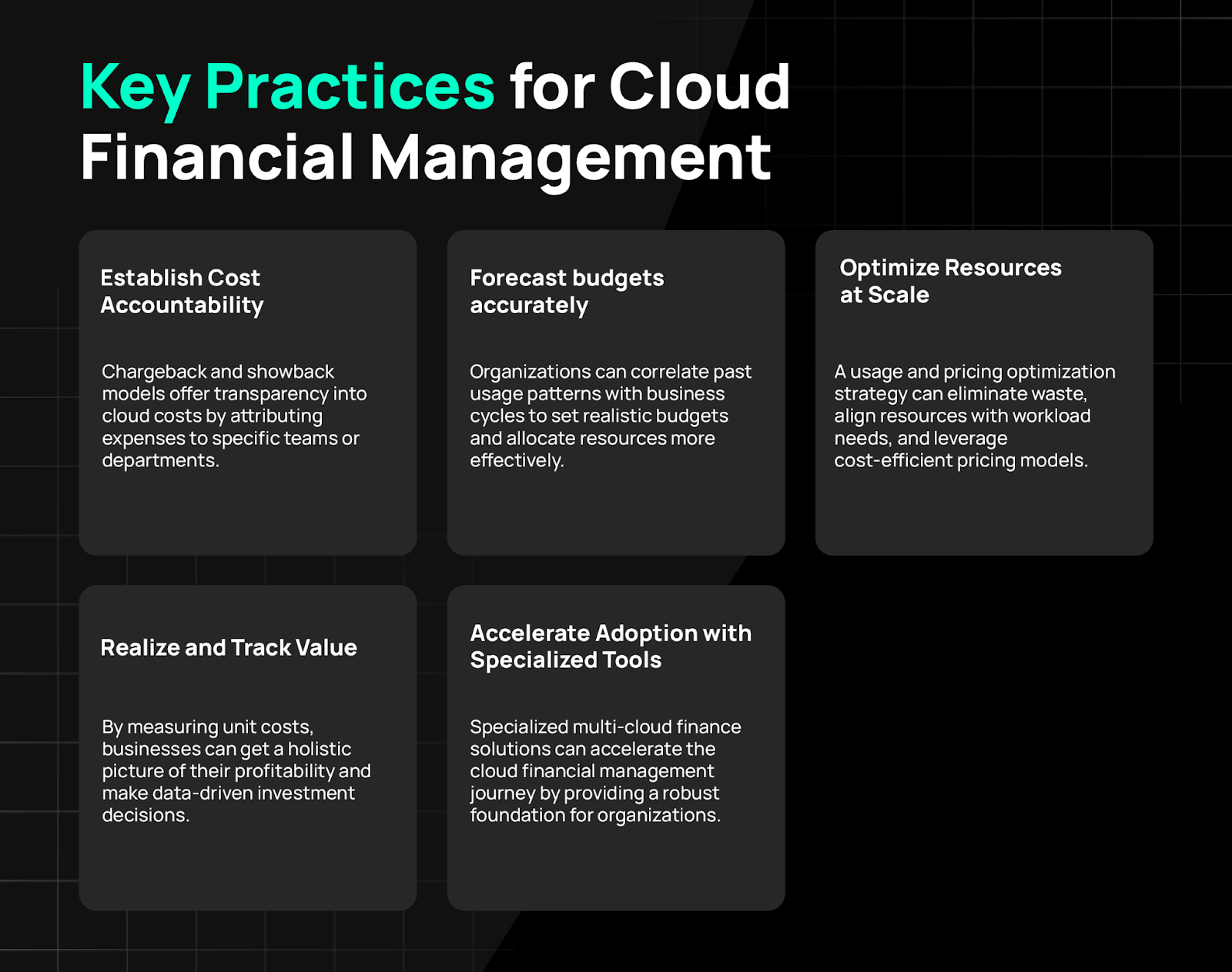 5 key practices for cloud financial management