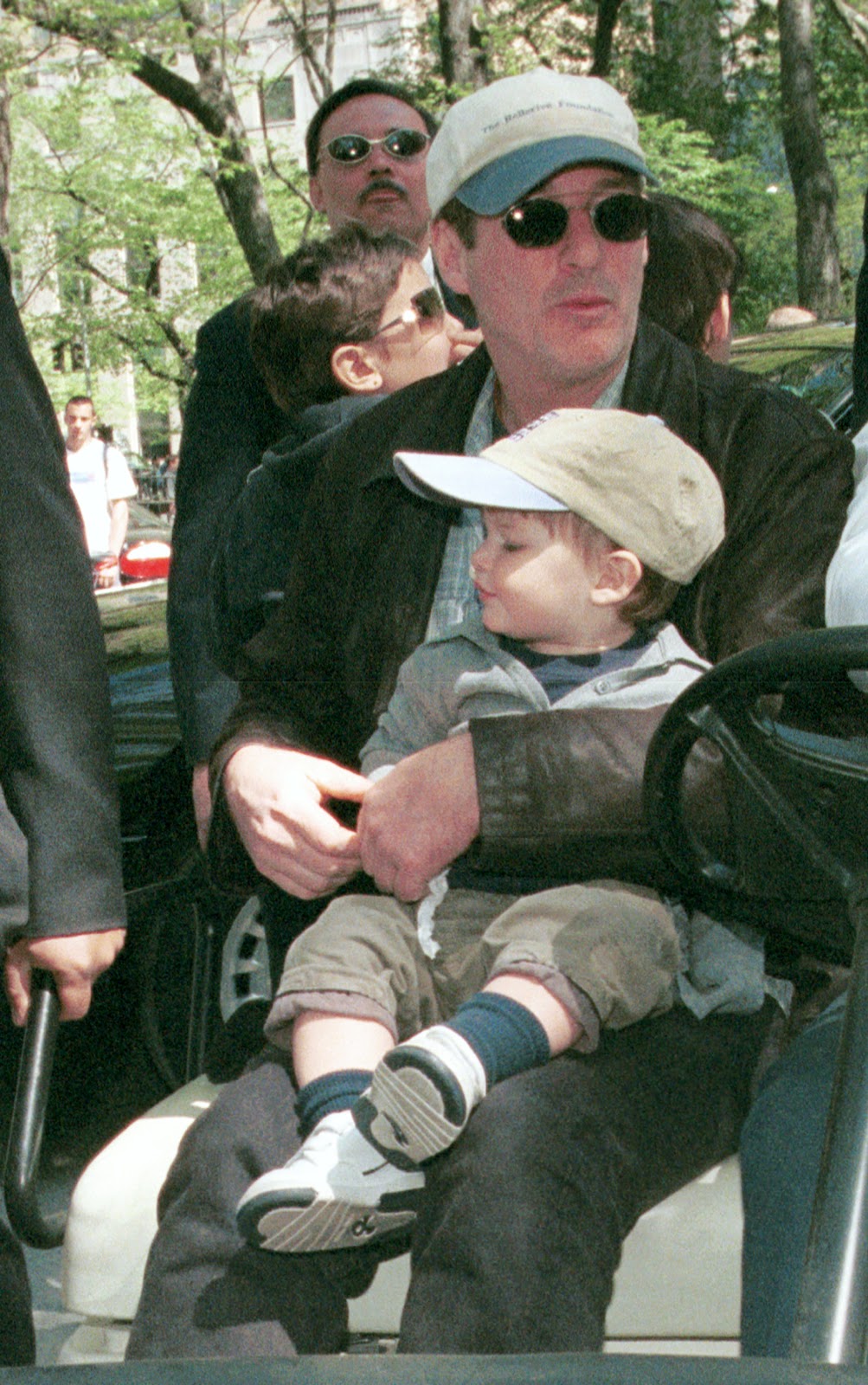 On April 29, 2001, the father-son duo was seen arriving for the "Kids for Kids" Carnival in New York City's Central Park. | Source: Getty Images