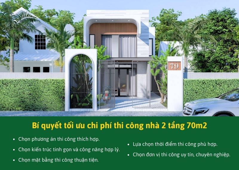 Bí quyết tối ưu chi phí thi công nhà 2 tầng 70m2 Xây dựng Nhất Tín