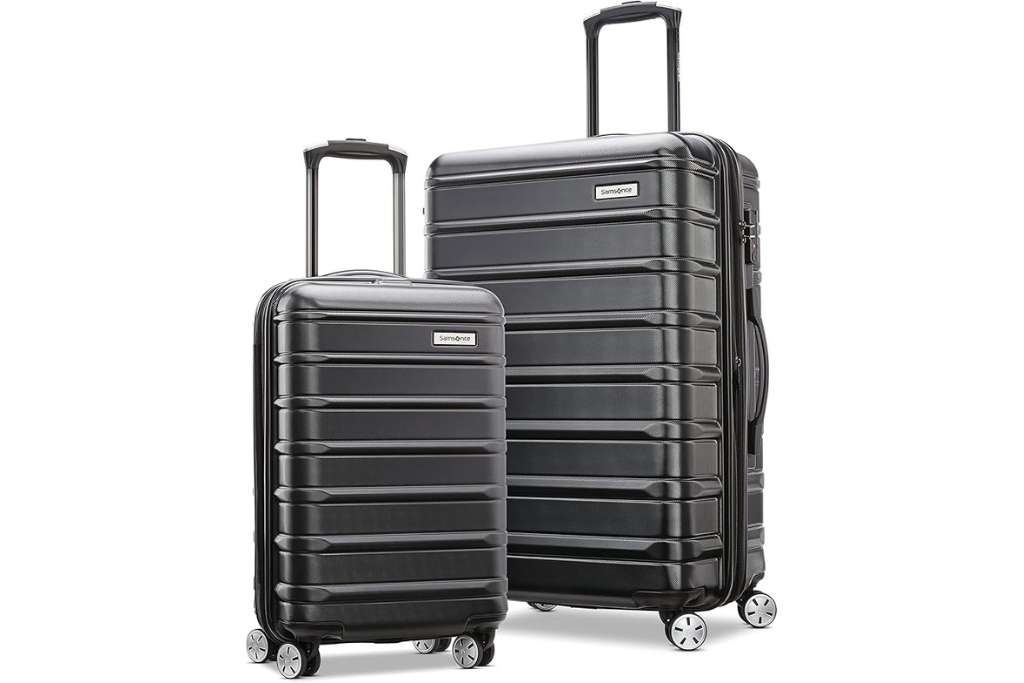 black carryon luggage with handles and wheels