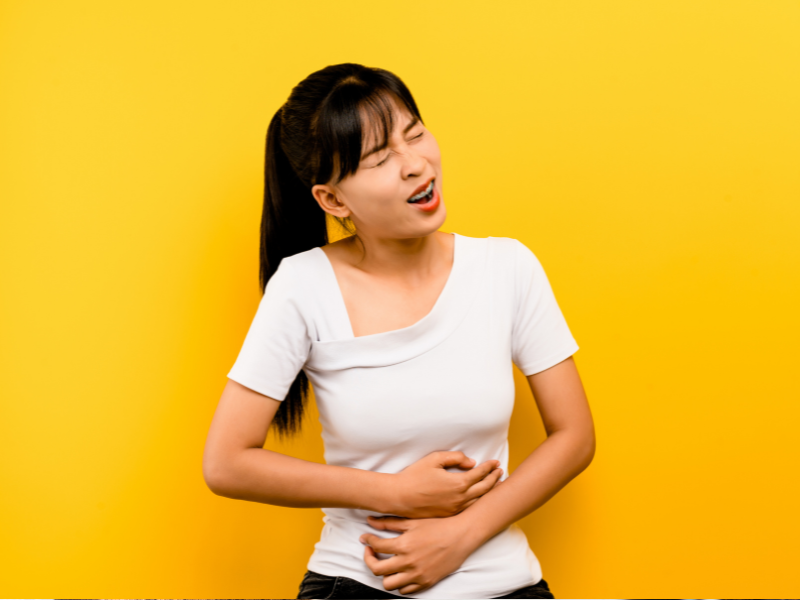 woman having stomach issues