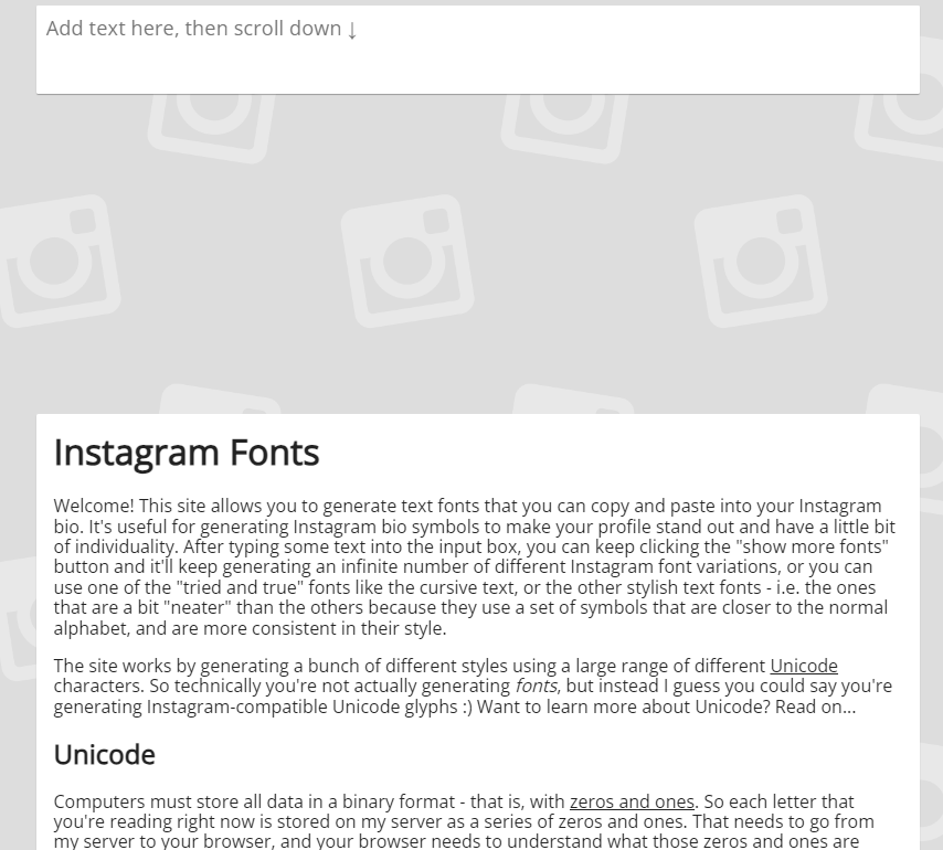 IGFonts’ Instagram Bio Generator