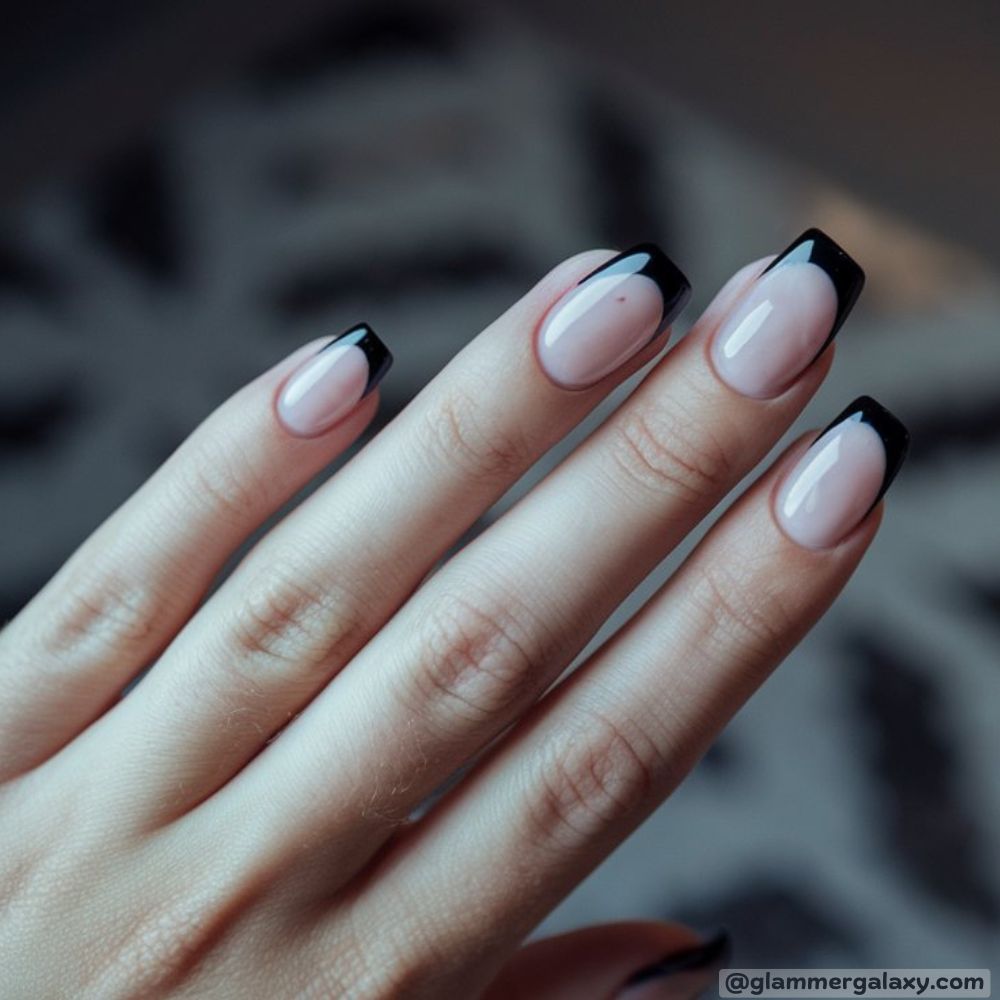 Winter Nail Ideas having Sleek Black French