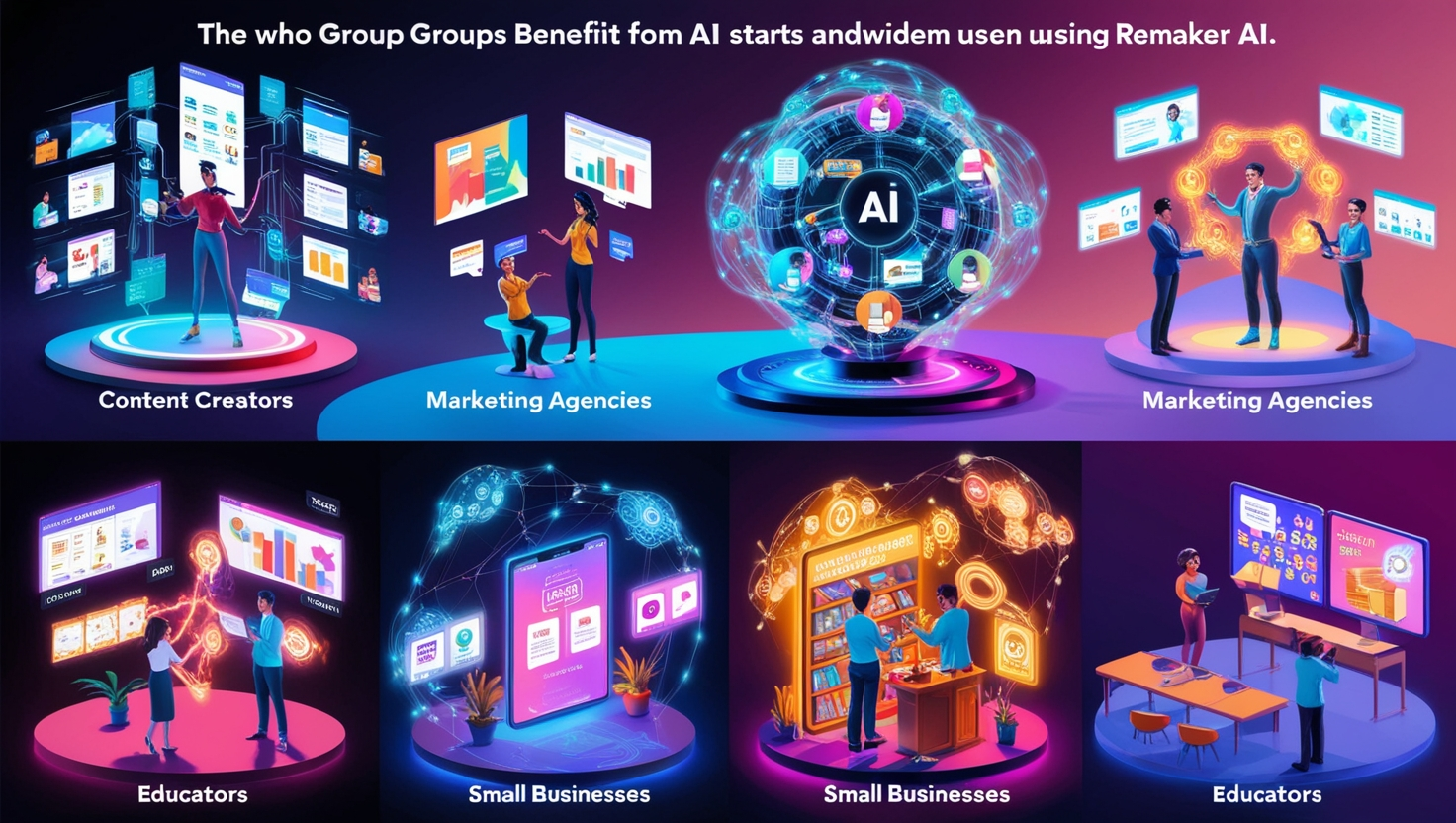 Who will benefit from Remaker AI?
Content Creators
Marketing Agencies
Educators
Small Business
Remaker AI