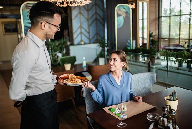 Staff serving at a restaurant