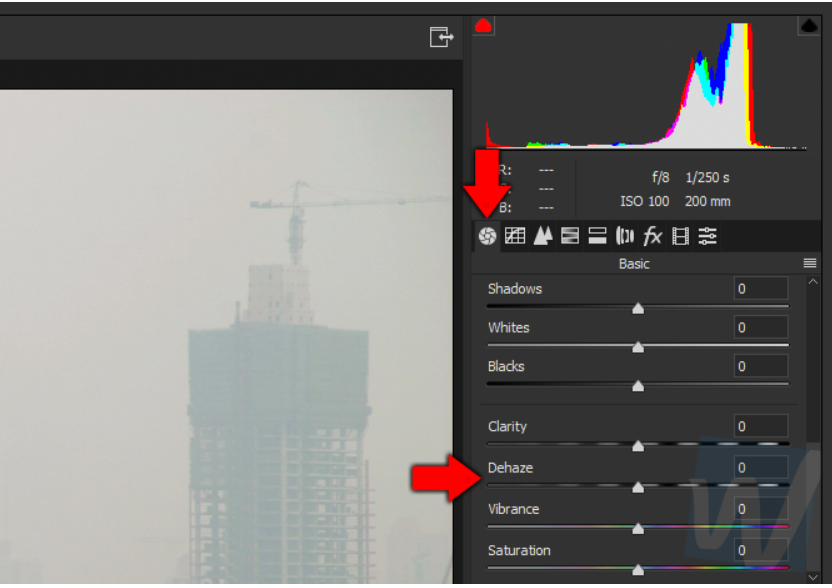 photoshop dehaze setting 