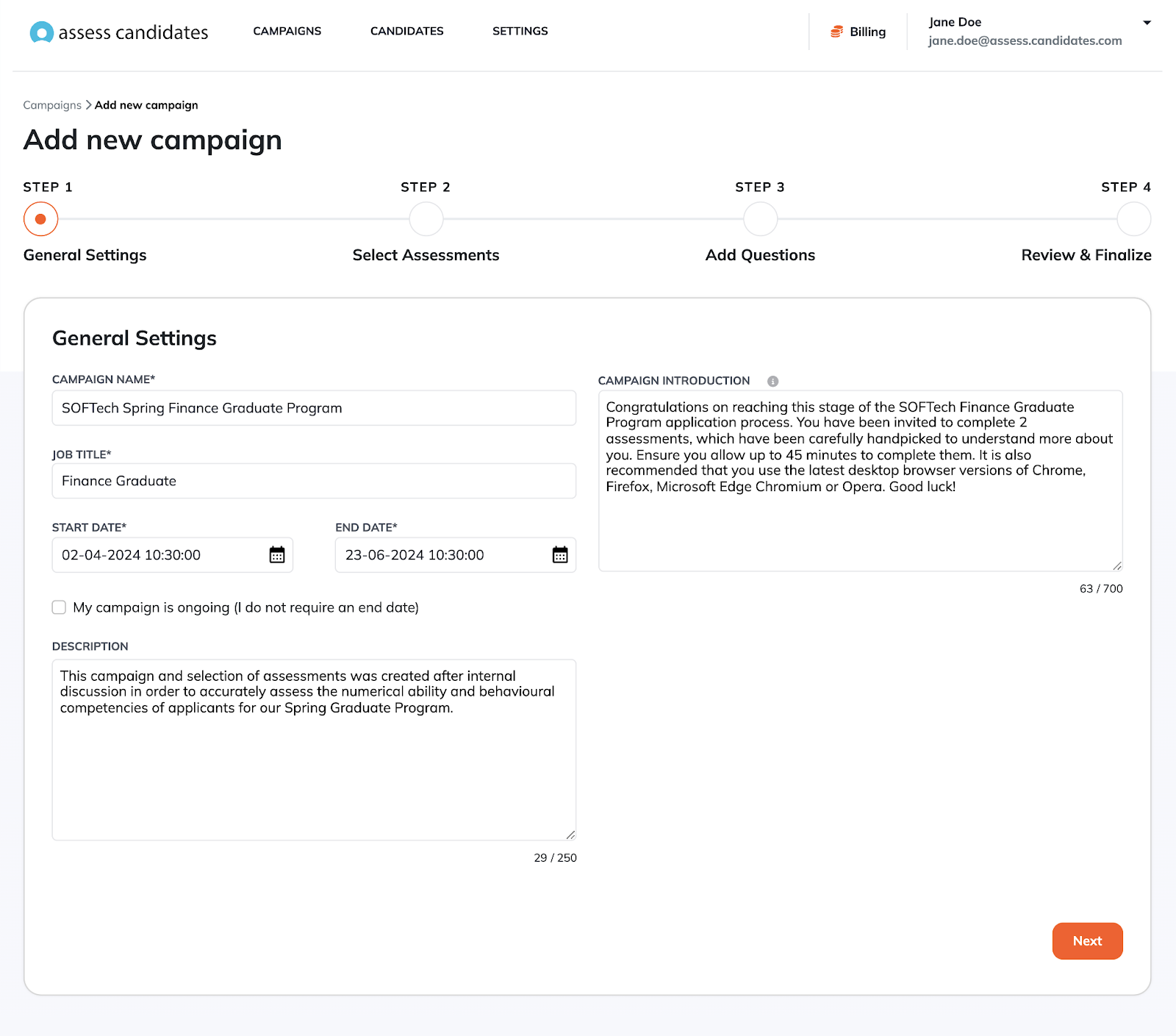 Create a Situational Judgment Test Recruitment Campaign