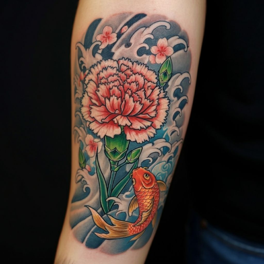 Japanese Carnation Tattoo