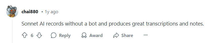 Reddit User on Sonnet AI