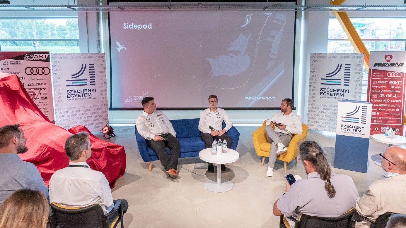 Imre Tóth and Márton Marschall, Design Managers of ART and SZEngine teams, and János Kun, moderator of the panel discussion